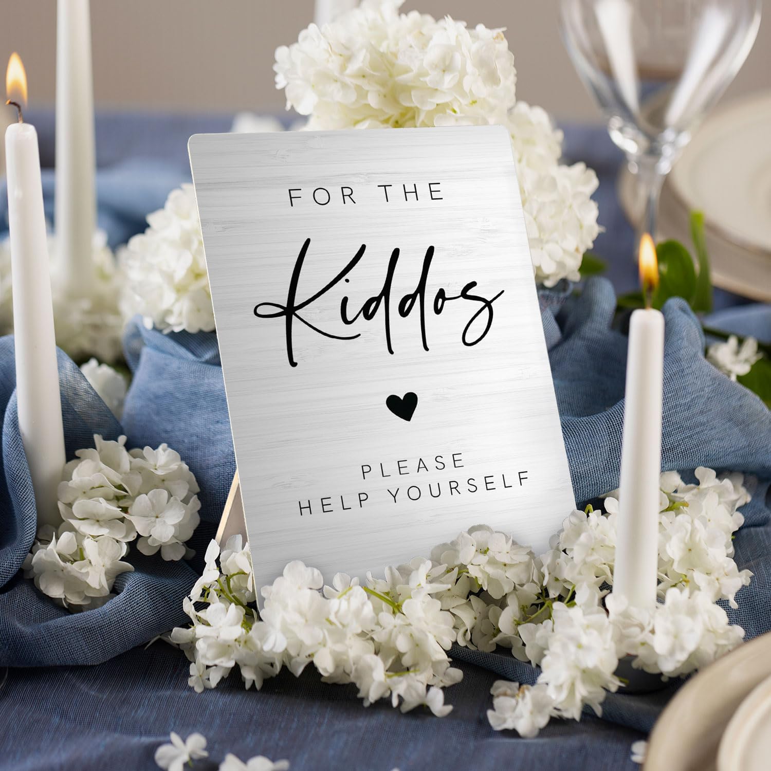 For The Kiddos Wooden Stand 8x11.2 Inch,Kids Wedding Wooden Table Sign,Wedding Party Decor,Please Help Yourself Sign image 2
