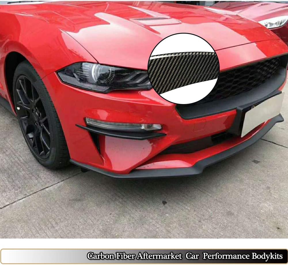 MCARCAR KIT Front Bumper Vent fits Ford Mustang GT Coupe Convertible 2018UP Factory Outlet Carbon Fiber CF Air Fender Scoop Spoiler Canard Winglets Splitter Cover Trims(Non-Shelby)