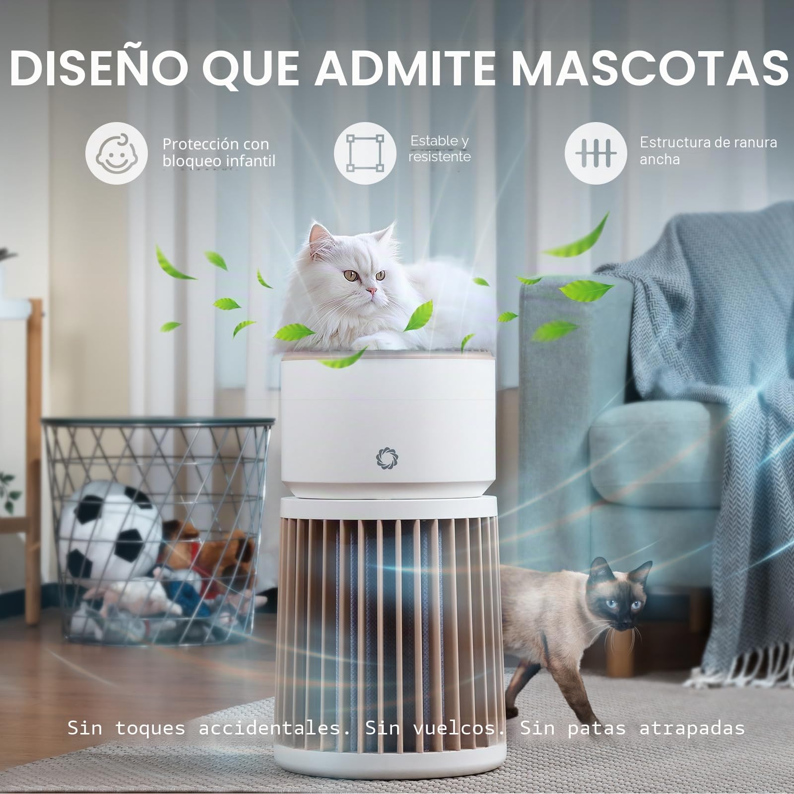 Airthereal Purificador de Aire para Mascotas, Gran Espacio 325 m² - Filtro H13 Morado Eliminador de Olores - Pelo, Polvo y Humo, Purificador especializado - Sensor PM2.5, AGH400-PET