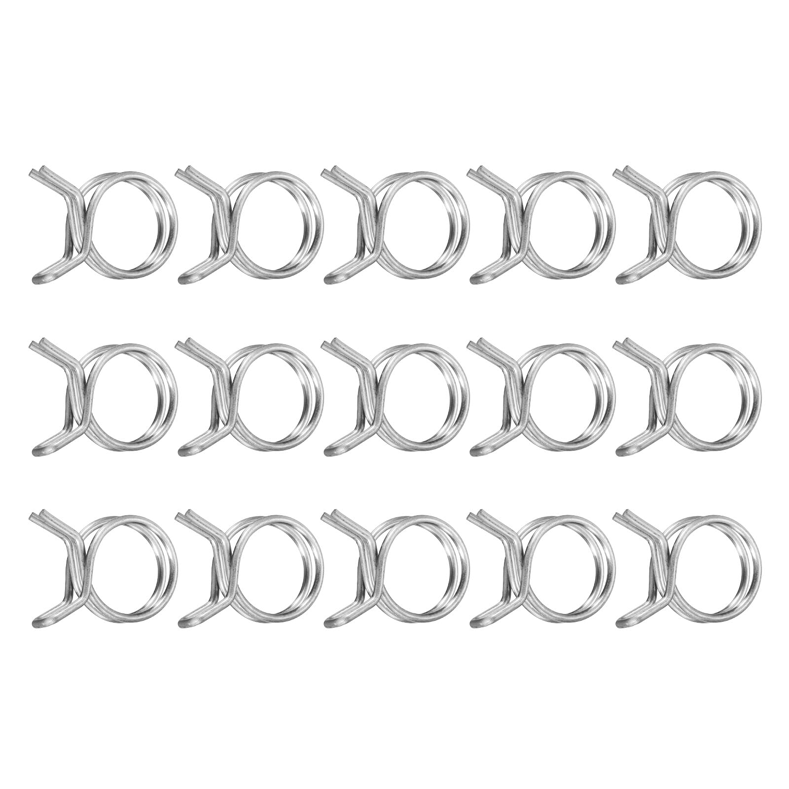 Abrazaderas de manguera de resorte uxcell de 16mm en acero inoxidable para tubos, 15 uds