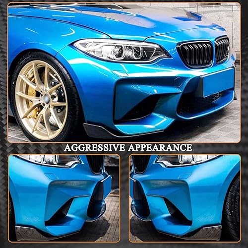 Miniatura 2 de MCARCAR KIT Divisor de parachoques delantero de fibra de carbono y divisor de falda lateral para BMW Serie 2 F87 M2 Coupé 2016 2017 2019 2020 Salida