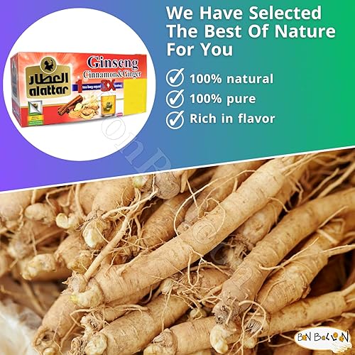 Miniatura 5 de AlAttar Bebida natural Ginseng Canela y Jengibre Bolsas de té de hierbas Hierbas No OGM Sin aditivos Sin colorantes artificiales Kosher Halal (20