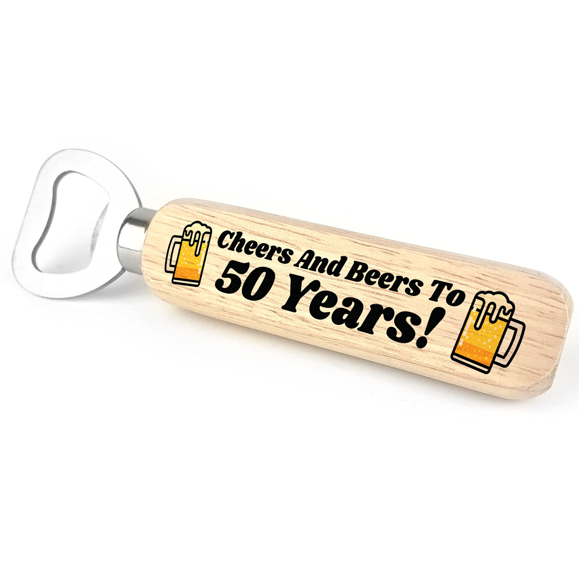 Red Ocean Men's Quirky 50Th Birthday Gift For Him Wood Bottle Opener Dad Grandad Uncle Gift