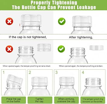 8 Pack Plastic Juice Bottles with Lids, 6.8Oz/200ml Sensory Bottles Empty