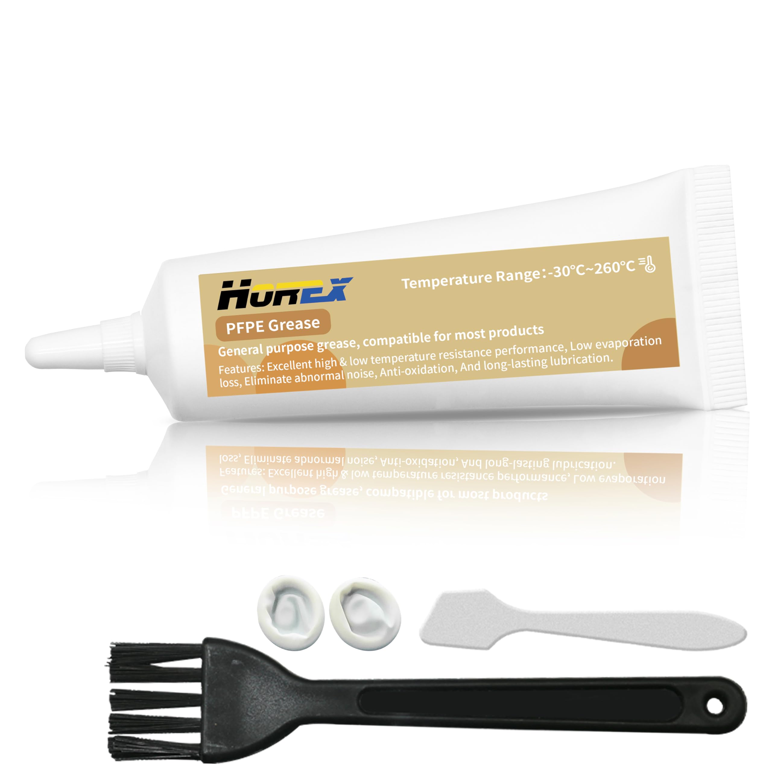 HorexPure PFPE Grease Perfluoropolyether Lubricant 20g Multi Purpose PTFE Lubricating Anti Seize Rust Industrial Accessories for Home Auto Wheel Bearing Hinge Machine Equipment Marine Bolts 0.7oz