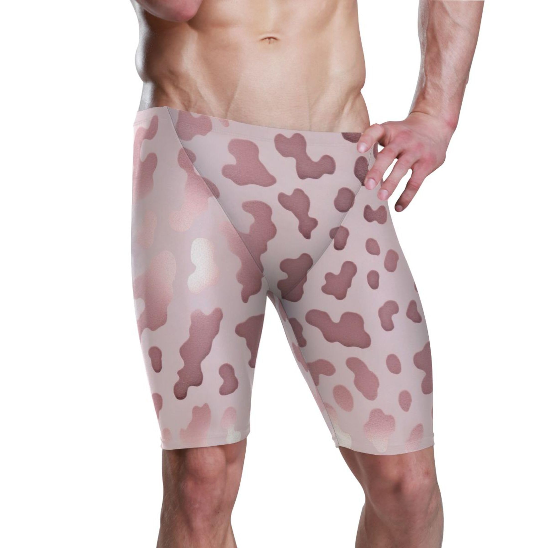 UMIRIKO Pink Leopard Men's Swimsuit Swim Jammers L B0401111