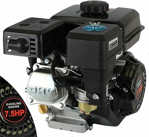 Miniatura 3 de YIPONYT Motor de gasolina de 210 CC 7.5 HP, motor de gasolina de grado industrial OHV de 4 tiempos, eje horizontal, retrocesoarranque de arranque,