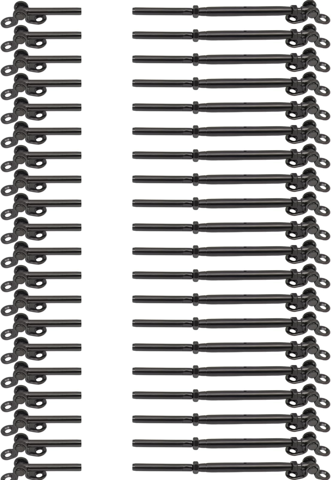 - 3/16 Black Cable Railing Hardware, 20 Pairs thickened Black Stainless Steel Cable Railing System Kit, fits 3/16 Wire rope, for Wood Post, for Stairs Deck, T316 Marine Grade, Angle Adjustable