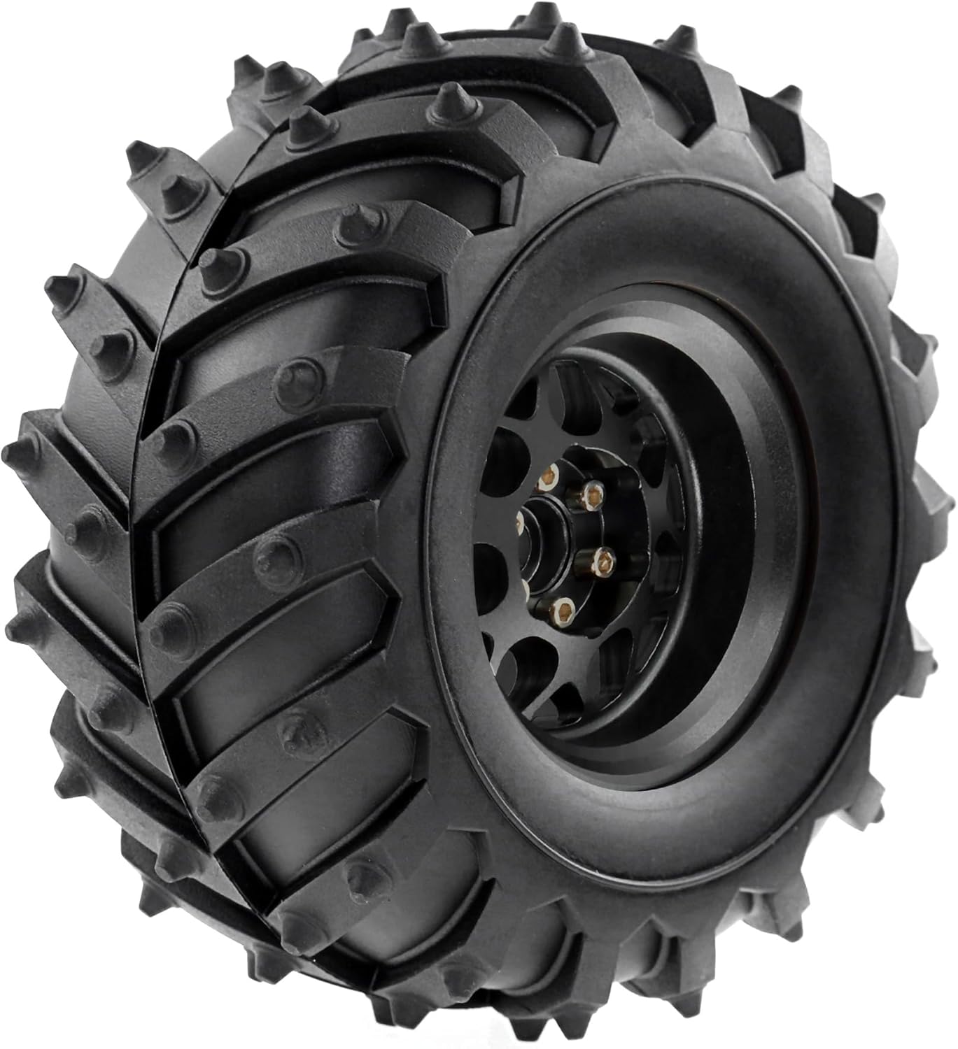 REDSPIDER • Metal 2.2 Beadlock Wheels and Tires 2.2'' Crawler Monster Spike Tire(4pcs) for 1/10 RC Crawler Car TRX4 TRX6 Axial SCX10 90046 SCX10 III AXI03007 Tamiya CC01 D90 D110 (Black)