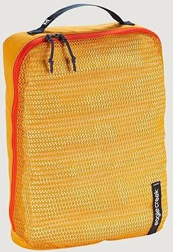 Eagle Creek Pack-It Reveal Medium Packing Cubes for Travel - Durable, Water-Resistant Fabric with Angled Zipper Design  Front-Panel Mesh Window, Az Blue/Grey