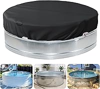 Vista 1 de Cubierta redonda de acero de 5 a 6 pies para piscina, cubiertas impermeables resistentes para piscina, cuerda de alambre y diseño de cabrestante que