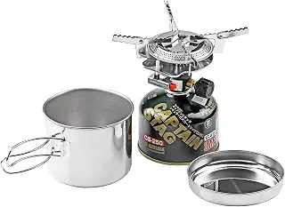 キャプテンスタッグ(CAPTAIN STAG) 一人用鍋セット オーリック 小型 ガスバーナーコンロ・クッカーセットM-6400