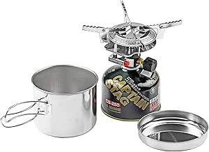 キャプテンスタッグ(CAPTAIN STAG) 一人用鍋セット オーリック 小型 ガスバーナーコンロ・クッカーセットM-6400