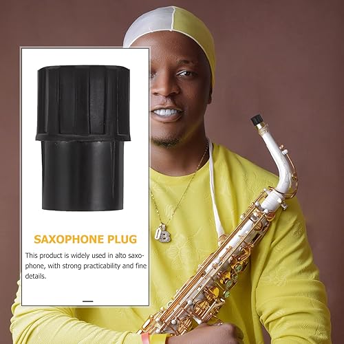 Miniatura 3 de 2 tapones de extremo para saxofón alto, tapas de protección de saxofón de plástico negro, accesorio para un cuidado eficaz de los instrumentos, 1.77