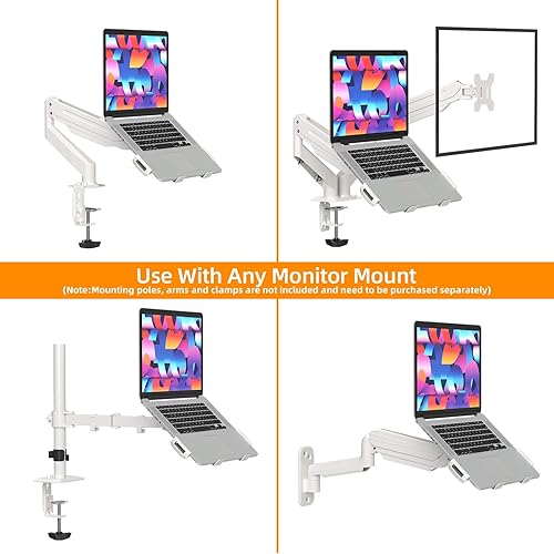 Miniatura 6 de suptek Bandeja de montaje en brazo VESA ajustable de 13 a 18 pulgadas para brazos y soportes de monitor (solo bandeja), se adapta a orificios de