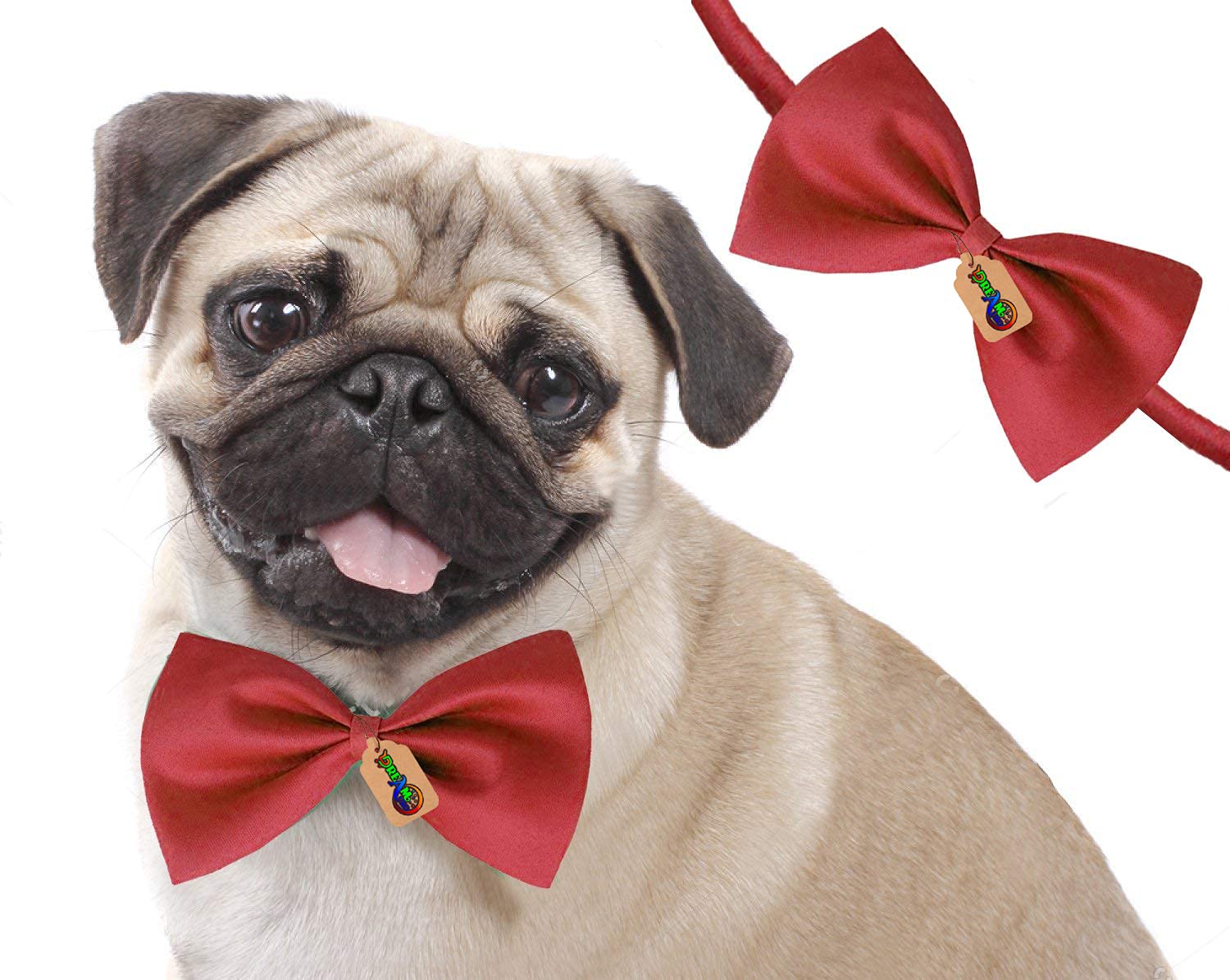 DreamAuro Adjustable Neck Bow Cum Necktie for Dog/Puppy/Cat/Kitten (Red) (B07X2QDYBF) Amazon Price History, Amazon Price Tracker