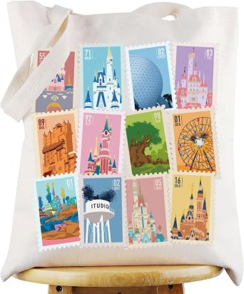 G2TUP Kingdom of Dreams Canvas Tote Bag Mouse Theme Park Gift Fantasy Land Park Shoulder Bag Dreamworld Merchandise