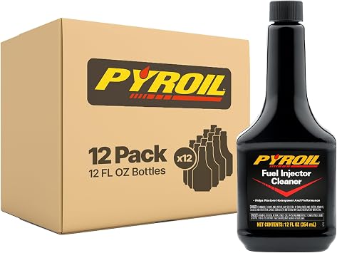 Pyroil Fuel Injector Cleaner, Cleans Deposits, Improves Engine Performance & Gas Efficiency, 12 Fl Oz Pack of 12