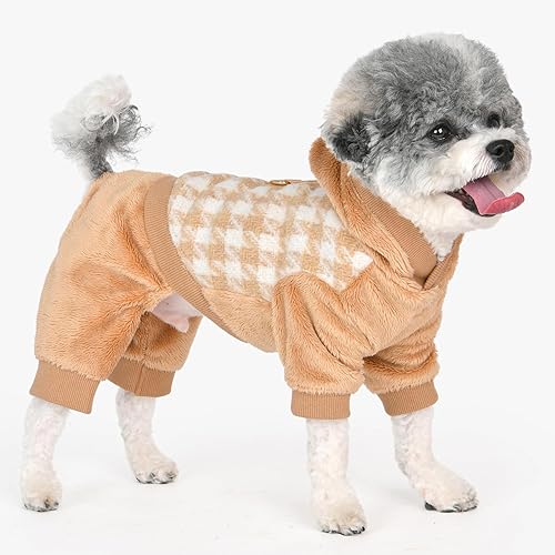 Miniatura 4 de Puppia Cagnie - Overol de invierno, cálido, acogedor, a la moda, para perros pequeños, beige, talla M