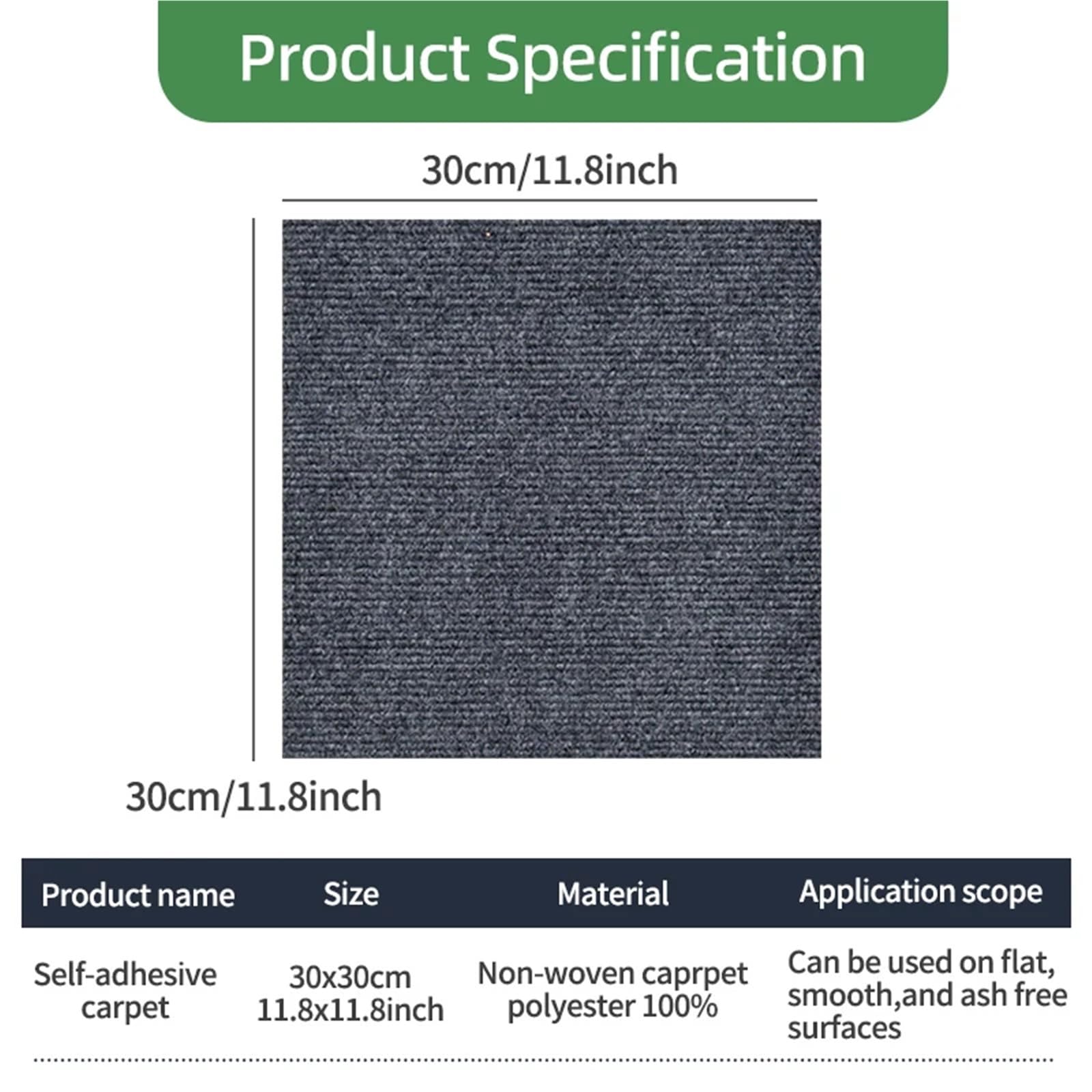 Teppichfliesen Selbstliegend 20 Stück Teppich 30x30cm, farbig gesteppt, selbstklebend, rutschfest, for Wohnzimmer, Couchtisch, Büro oder als Bodenmatte.(Dark Blue,20pcs)