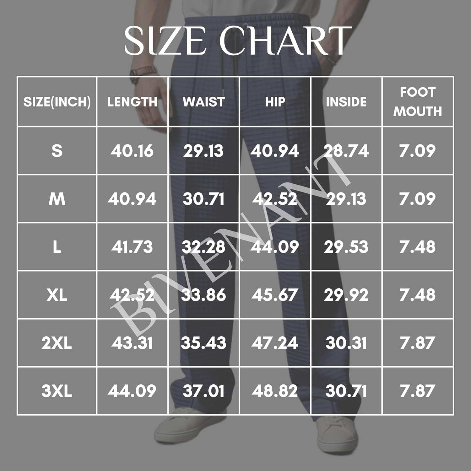 BIVENANT Mens Casual Waffle Pants Elastic Waist Lightweight Casual Drawstring Loose Straight Leg Work Pants with Pockets