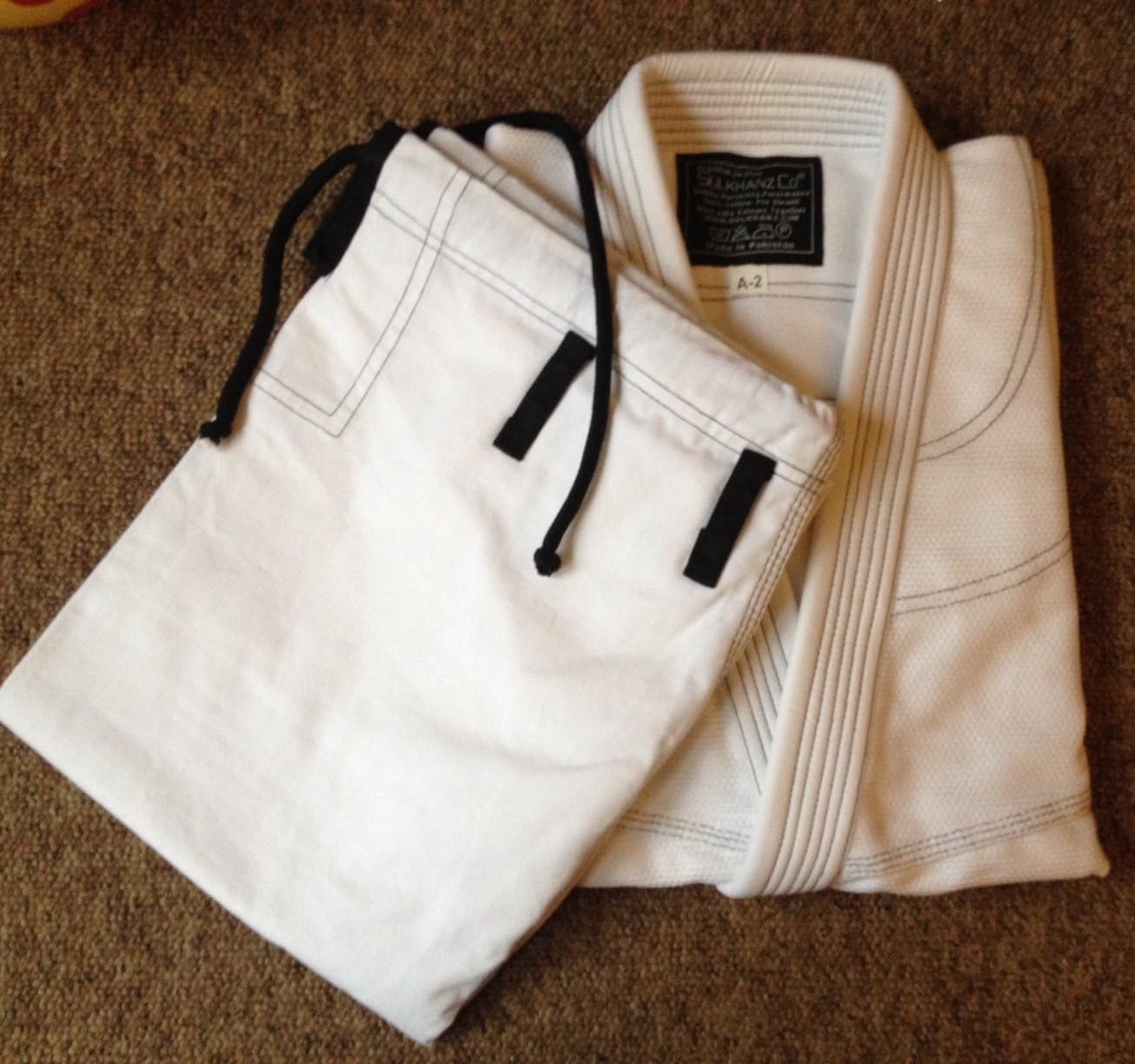 Certified Grappler BJJ Gi WHITE Premium Quality Contrast Stitch Brazilian Jiu Jitsu Pearl Weave