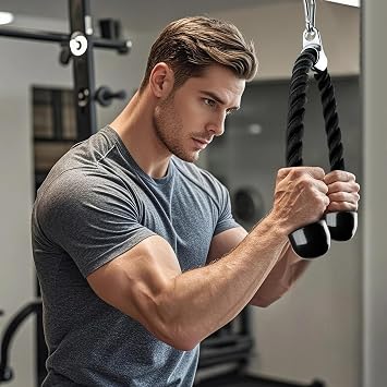 Tricep Press Down Cable Machine Attachment Set, LAT Pulldown Attachment, Cable Machine Accessories for Home Gym