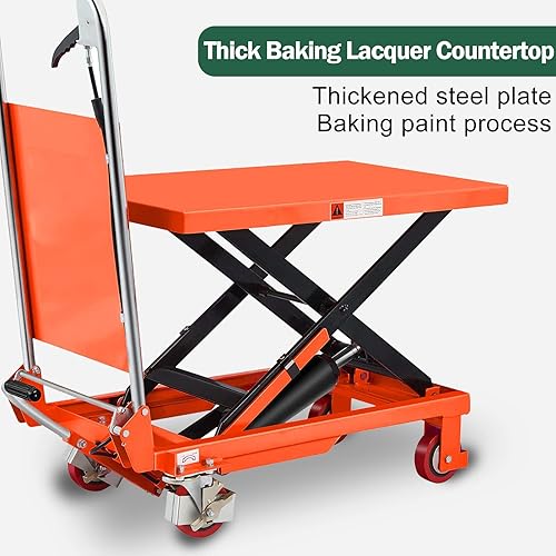 Miniatura 6 de Tory Carrier - Mesa elevadora de tijeras hidráulicas con capacidad de 330 LBS, carrito de mesa de altura de elevación de 29.1 pulgadas, mesa