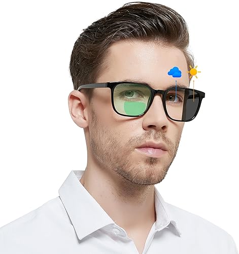 OCCI CHIARI Gafas de lectura bifocales fotocrómicas para hombres,Lectores de gafas de sol de protección UV de amplia transición