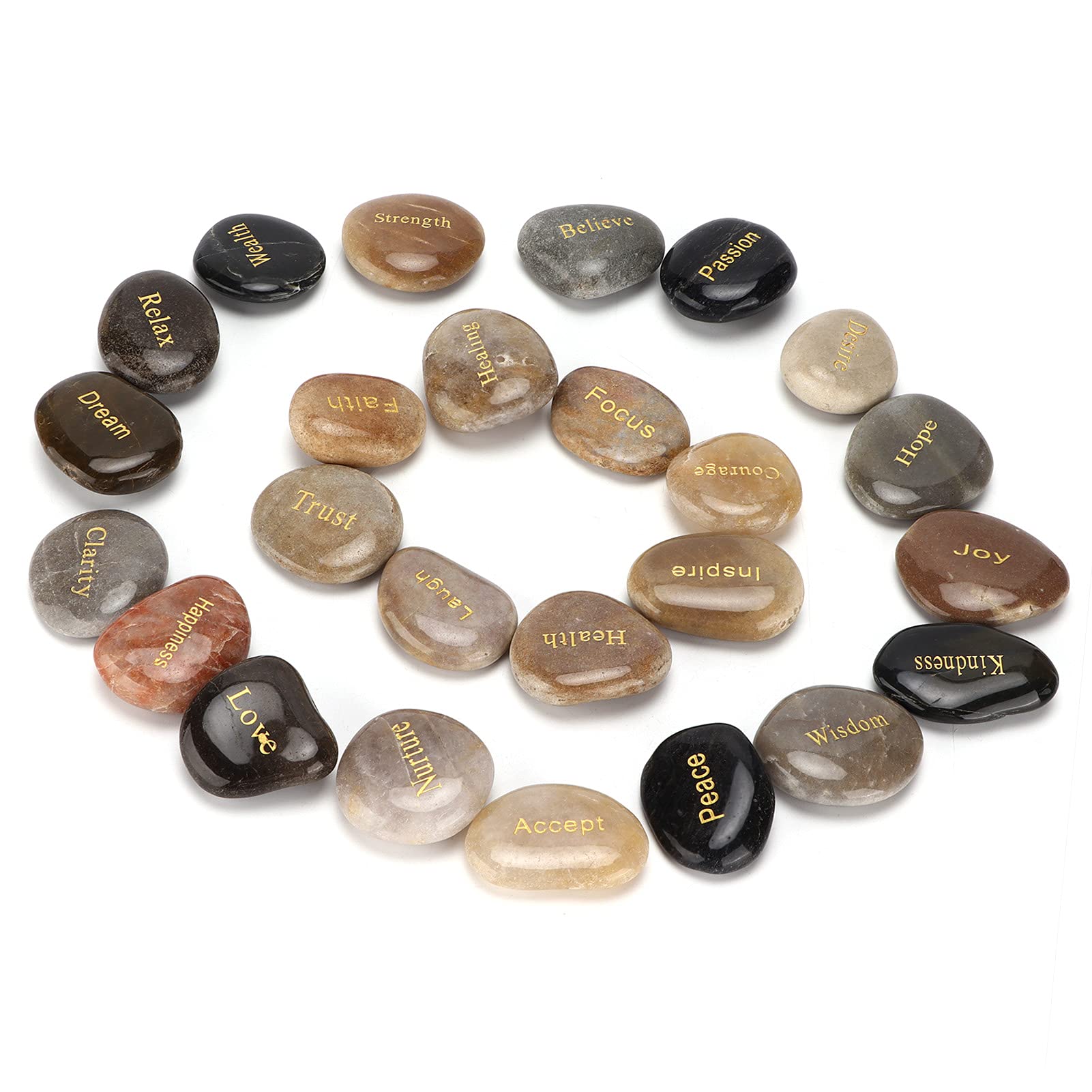 Ciottoli Pietre naturali lucide per scritte Piccole rocce decorative ornamentali di fiume per la meditazione divinatoria