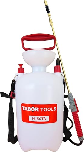 Miniatura 7 de TABOR TOOLS Sparayer de 1.3 galones para césped y jardín. Presión de bomba con válvula de alivio de presión, correa de hombro ajustable y boquilla