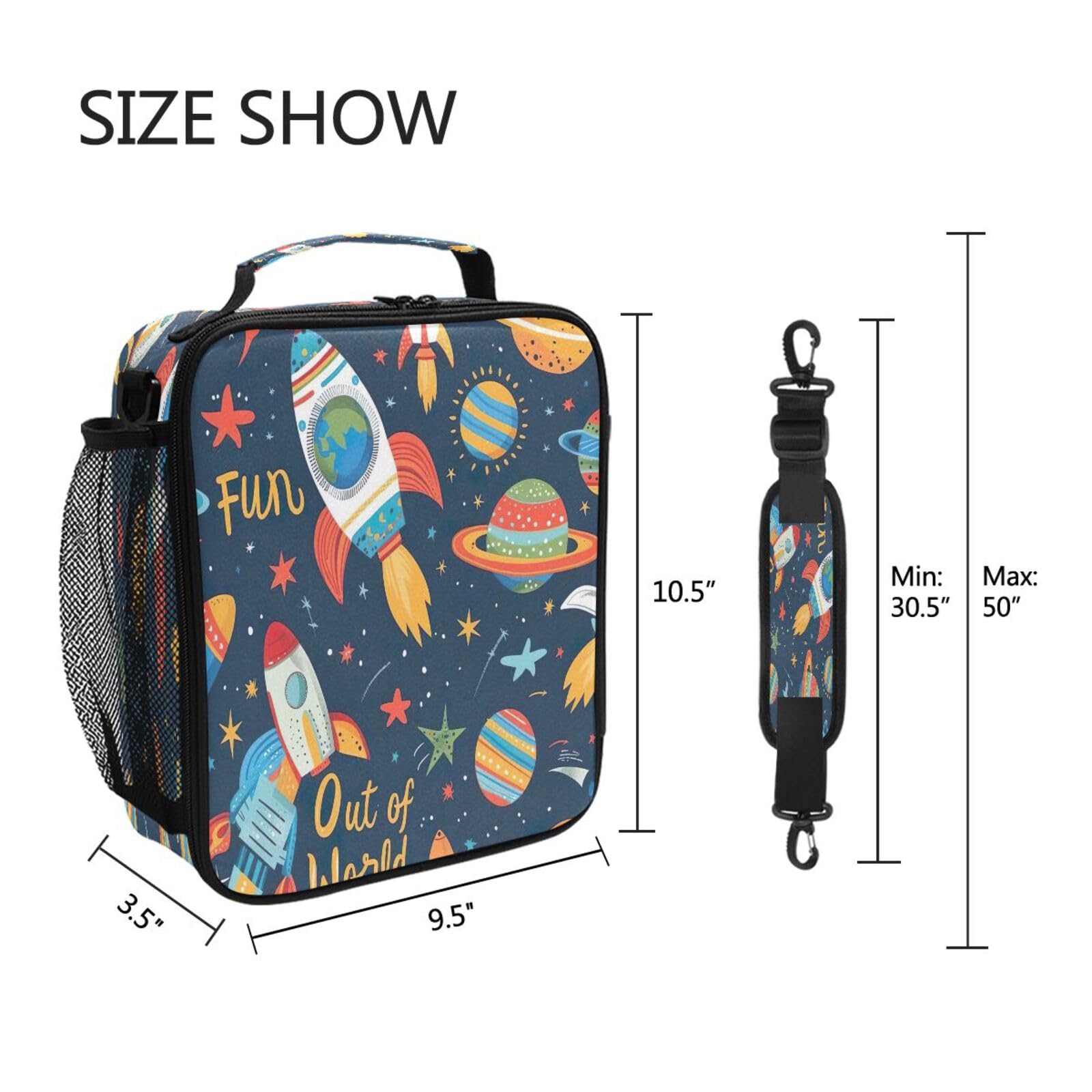 Amazon.com: Kids Lunch Bag Space Rocket Planet Insulated Lunch Box
