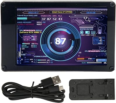 Computer Temperature Monitor, 3.5" Ips USB Mini Screen, CPU RAM HDD Data Monitor Computer Temperature Display Type-C Sub Screen