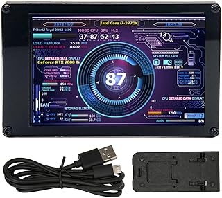 Monitor de temperatura de computador, monitor de temperatura de computador, monitor de temperatura de 3,5 polegadas, IPS USB, mini tela, monitor de temperatura, PC, monitor de dados, CPU, RAM, PC, sen