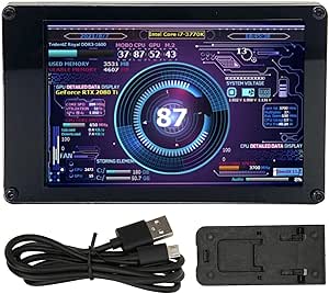 Mini Pantalla IPS USB de 3,5 Pulgadas, Monitor de Temperatura de PC CPU de PC AIDA64, GPU, FPS