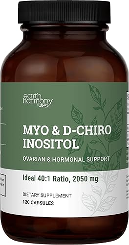 Earth Harmony - Suplemento de Mio-Inositol y D-Chiro Inositol para Mujeres, Equilibrio Ovárico y Hormonal para Mujeres - Apoya Ciclos Normales,