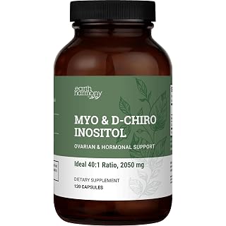 Earth Harmony Myo-Inositol & D-Chiro Inositol Supplement for Women, Ovarian & Hormone Balance for Women - Supports Normal Cycles, Fertility Supplement (120 Capsules) - Amazon product rated Grade A