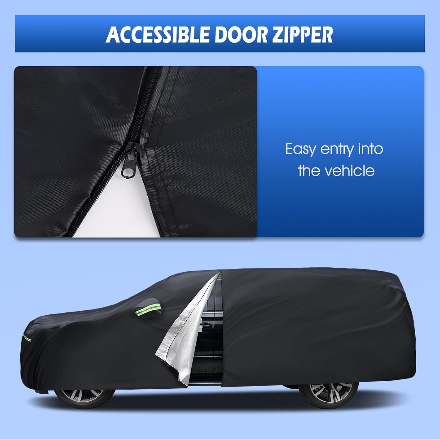 Waterproof Car Cover Custom Fit for Chevy Suburban 1973-2026, Migaven Full Exterior Cover Sun Rain Protection with Door Zipper and Cotton Lining