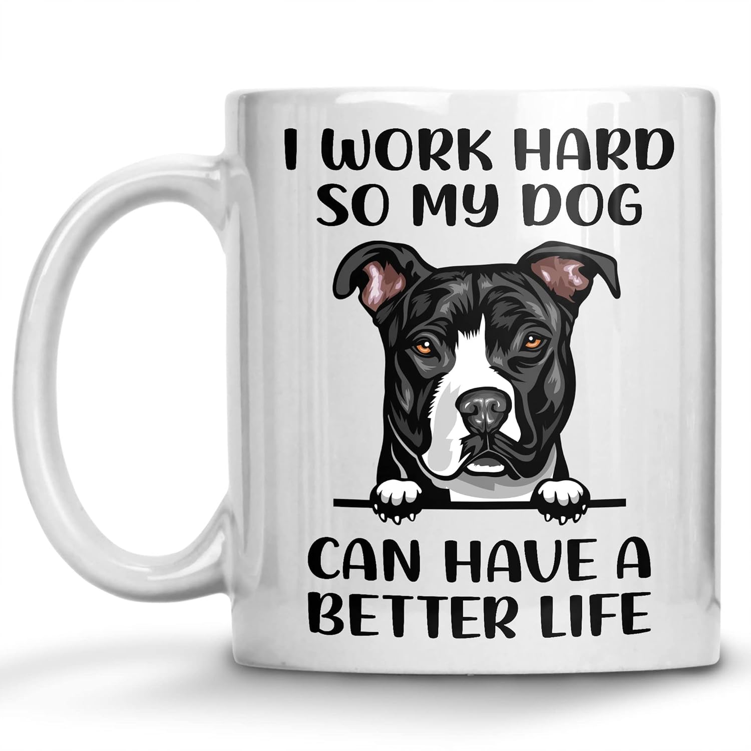 Funny Pit Bull Pitbull Terrier Gifts Coffee Mug, I Work