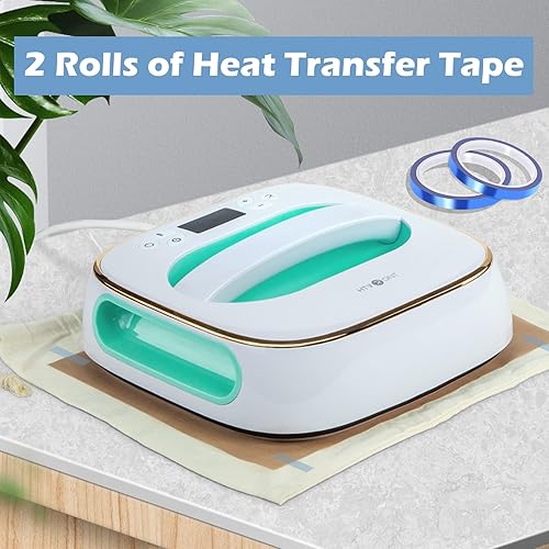 Vista 14 de HTVRONT Cinta resistente al calor - 2 rollos de cinta de transferencia de calor de 0.394 in x 108.3 ft, cinta de sublimación sin residuos de cinta