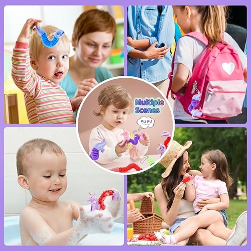 Miniatura 4 de Tubos de animales Fidget Toys, rellenos de cesta de Pascua para niños pequeños, paquete de 10 tubos sensoriales para niños pequeños, juguetes para