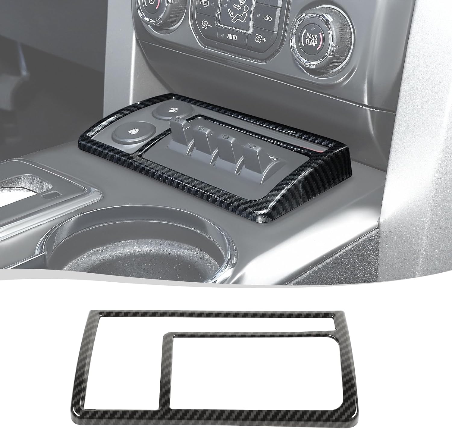 Voodonala for Ford F150 Raptor 2009-2014 Center Console AUX Control Panel Cover Compatible with Ford F150 Raptor 2009-2014(ABS,Carbon Fiber Black)