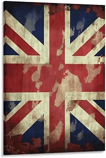 NFKHbous Decoration Canvas Poster Wall Art Decor Print Picture Paintings Vintage Union Jack British Flag Decoration Poster for Living Room Bedroom