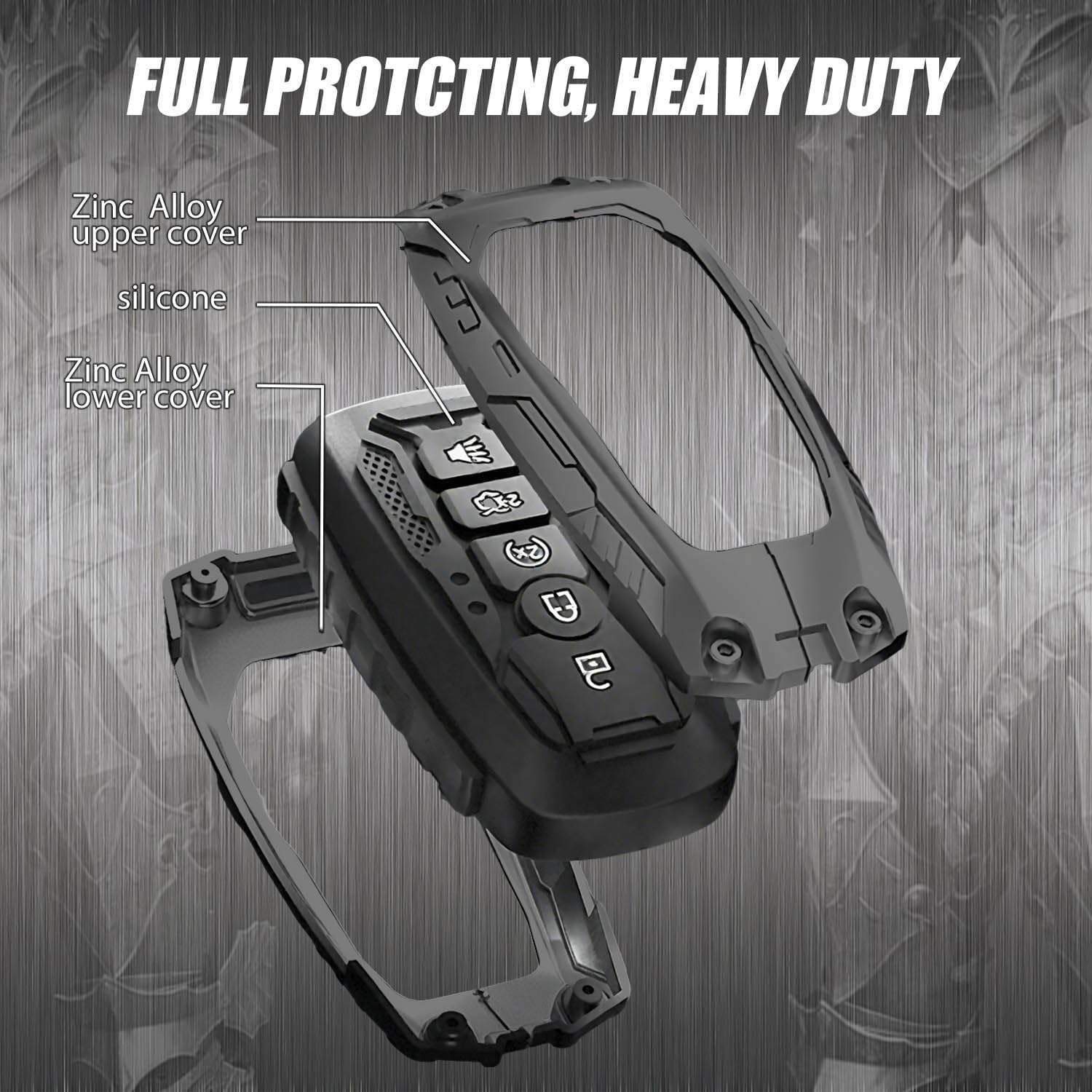 Heavy Duty Key Fob Cover for Ford (F150/F250/SUV/Mustang), Shockproof Protector Waterproof for Explorer/Fusion/Escape/Edge/Expedition/Maverick, 4/5 Buttons Key Accessories Black Gift image 4
