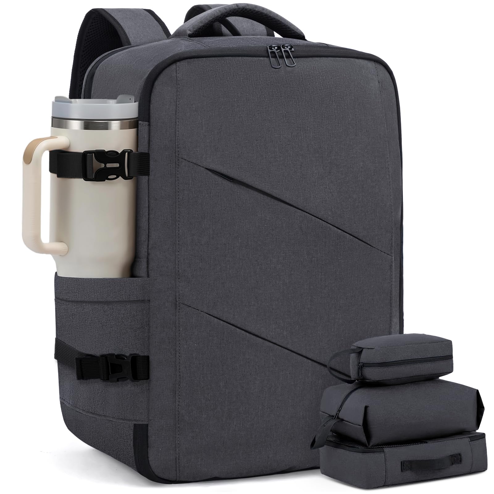 LOVEVOOKLOVEVOOK Travel Backpack, 40L Extra Large Backpack, Carry on Backpack 17 Inch with USB Port, Water Resistant Business Backpack for Men Women, Dark Grey