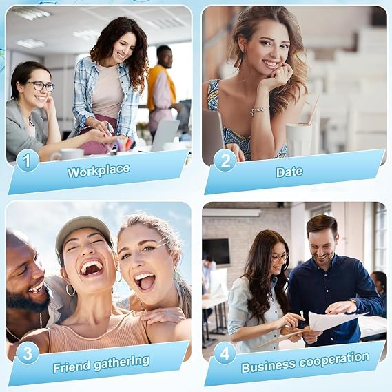 2 Pair Soft Adjustable Silicone Dentures Teeth Top and Bottom, False Teeth Set Full Dentures, Temporary Tooth Filling Repair Kit, Comfortable Reline Denture Set to Fit Over Existing Tooth Women & Men