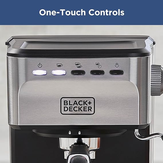 BLACK+DECKER Semi-Automatic 15 Bar Espresso and Cappuccino Maker, Versatile
