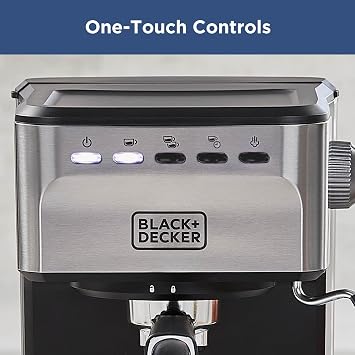 BLACK+DECKER Semi-Automatic 15 Bar Espresso and Cappuccino Maker, Versatile
