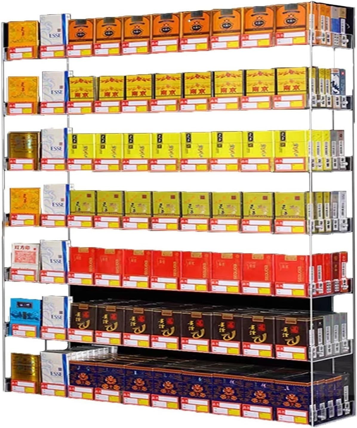 Acrylic Cigarette Display Rack, Countertop Matchbook Showcase, Retail Organizer Cabinet for Supermarkets, 61.5x6x77cm Cigarette Storage Box, Durable Display Case