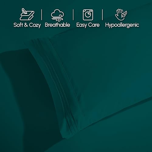 Vista 30 de Elegant Comfort - Juego de sábanas de 3 piezas de lujo de 1500 hilos, calidad egipcia, Microfibra, Blanco, Completo